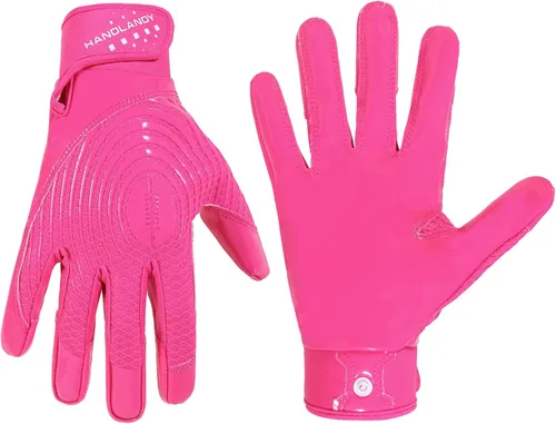 Vista 14 de HANDLANDY Guantes de fútbol para jóvenes, guantes receptores adhesivos para niños, guante de fútbol de súper agarre, mejor regalo para niños y niñas