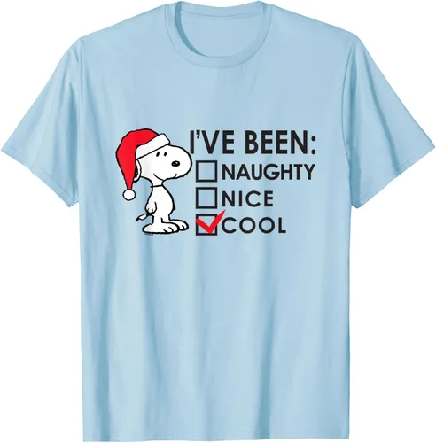 Vista 38 de Peanuts - Camiseta de Navidad fresca de Snoopy, Azul Blanco