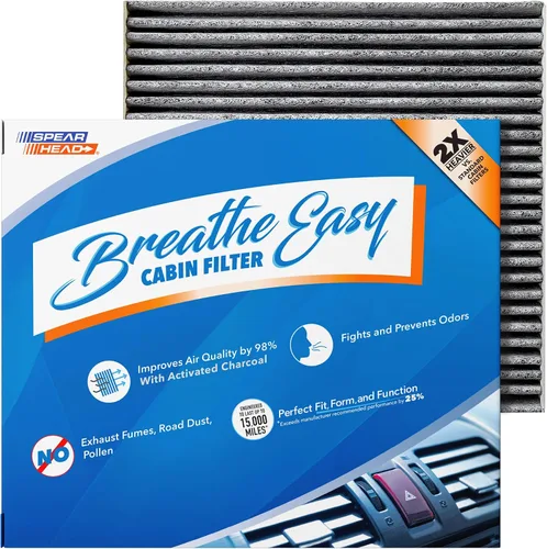 Vista 16 de Spearhead Odor Defense Breathe Easy - Filtro de cabina para AC y calentador Compatible con Chrysler 200 2015-17, Cherokee 2014-18 como OEM Hasta