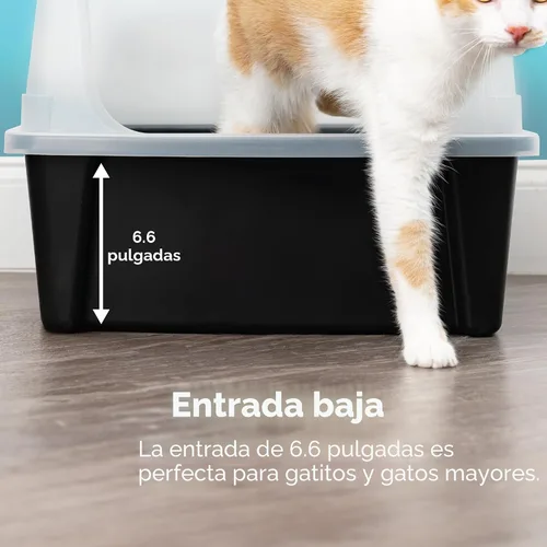 Vista 4 de IRIS USA Caja de arena XX-Large para gatos, caja de arena extragrande con parte superior abierta para gatos grandes y hogares con varios gatos