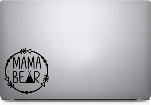 Vista 4 de Mama Bear - Calcomanía para computadora portátil de 5.5 pulgadas (Negro)