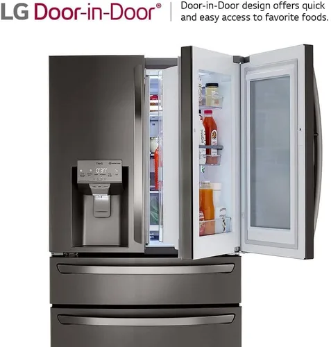 Vista 5 de Refrigerador inteligente de 23 pies cúbicos con Wi-Fi, InstaView™ Puerta-en-Puerta®, profundidad contadora y máquina de hielo Craft Ice™ de LG