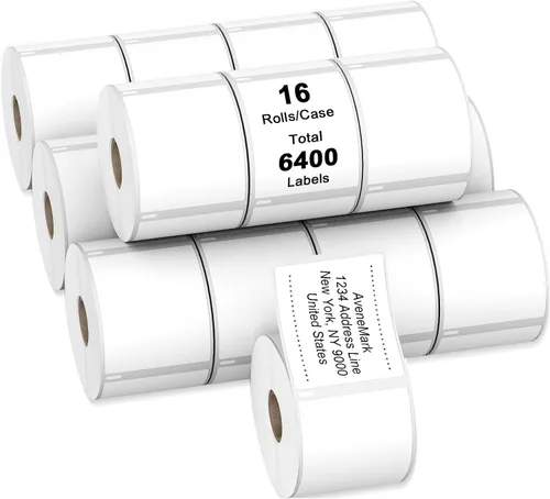 Vista 8 de Etiquetas térmicas directas compatibles de 1-1/8" x 3-1/2" para DYMO 30252 – 24 rollos, 8400 unidades – Etiquetas de dirección, código de barras
