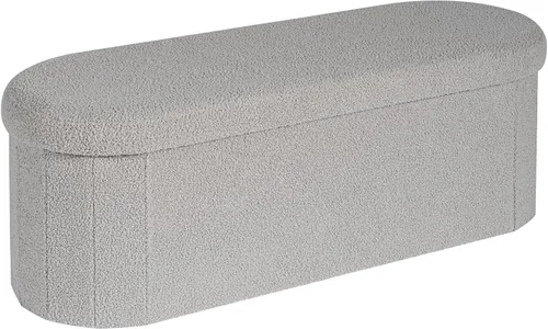 Vista 13 de B FSOBEIIALEO Otomana de Almacenamiento para Dormitorio, Reposapiés Otomano Plegable de Almacenamiento Boucle, Cubo Otomano Plegable Pequeño de Beige
