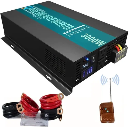 Vista 8 de WZRELB Inversor de corriente de onda sinusoidal pura de 1000W 48V 120V con 2 salidas de CA, inversor de coche