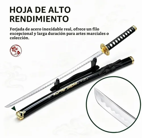 Vista 4 de Katana Last Samurai Sword - Real Stainless Stee Mate ónix