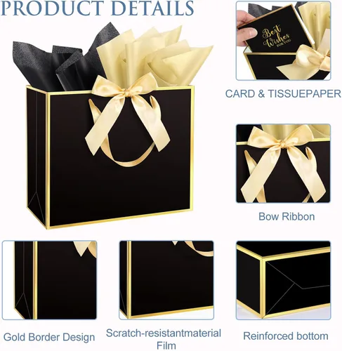 Vista 3 de Ethhqu Bolsas de regalo grandes con asas