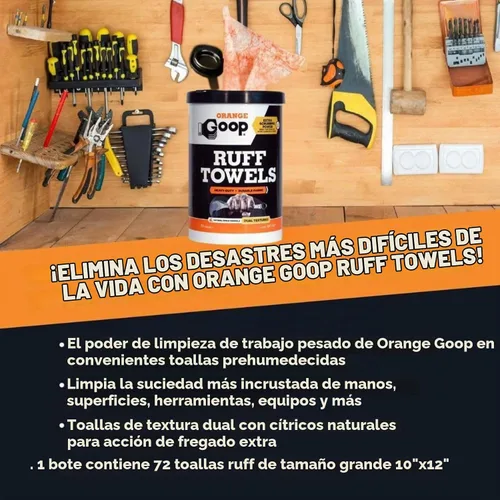 Vista 3 de GOOP Toallas naranjas resistentes con poder de fregar, toallitas de limpieza multiusos de doble textura de 10 x 12 pulgadas, eliminan la suciedad