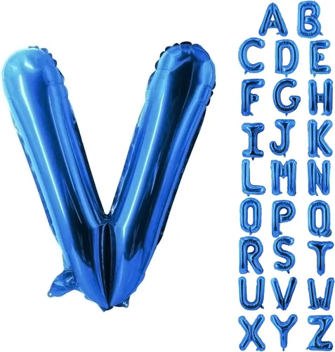Vista 63 de Globos de letras azules de 40 pulgadas, globo grande del alfabeto de aluminio de Mylar para decoración de cumpleaños, boda, aniversario, graduación