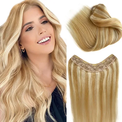 Vista 9 de Extensiones de cabello negro azabache, cabello humano con clip en forma de V, 14 pulgadas, añadiendo volumen y extensiones de cabello real liso