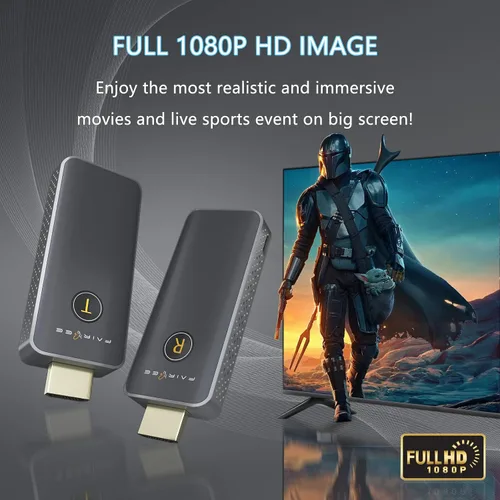 Vista 11 de Transmisor y receptor HDMI inalámbrico, salida de decodificación 4K 1080P, kit extensor inalámbrico HDMI portátil Plug&Play, soporte 5.8G/2.4G