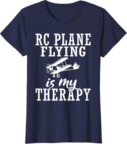 Vista 53 de RC Plane Flying is My Therapy RC Plane T-Shirt Asphalt Grey