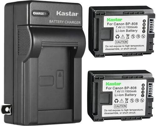Vista 5 de Kastar BP-808 BP808 Cargador de pared AC compatible con batería Canon BP-809 BP-819 BP-827, cargador Canon CG-800, Canon VIXIA HG20 VIXIA HG21 VIXIA