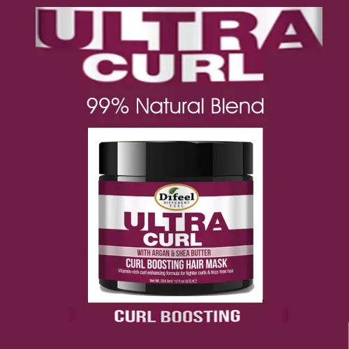 Vista 7 de Difeel Ultra Curl con argán y manteca de karité, mascarilla para el cabello que aumenta el rizo, 12 onzas