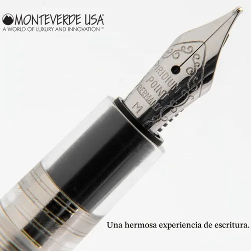 Vista 3 de Monteverde MVP - Pluma estilográfica Diamond Clear - Punta extrafina - Mini bolígrafo de bolsillo compacto y versátil - Punta JoWo fabricada