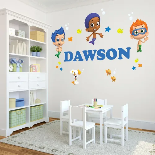 Vista 14 de Oliver's Labels Calcomanía de Pared Personalizada Premium de Tamaño Real para Decoración de Habitación de Niños - Despegar y Pegar, Extraíble