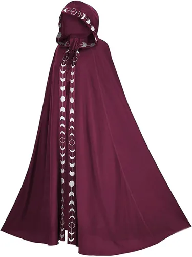 Vista 2 de NCDUANSAN Capa gótica Harajuku con capucha, 5 colores, para eventos, Halloween, cosplay Negro