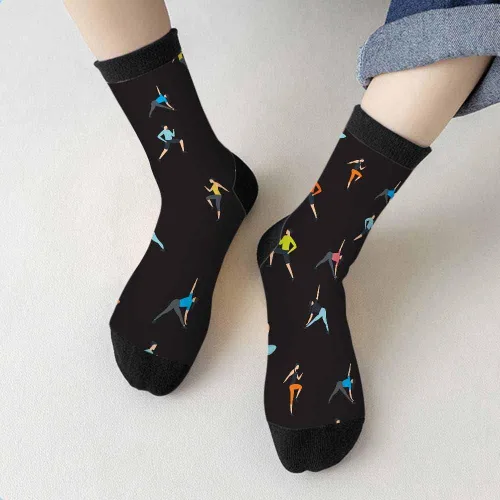 Vista 3 de Samgula Crew Socks for Woman Size 6-8 Tropical Wildlife Bright Teal Girls Socks