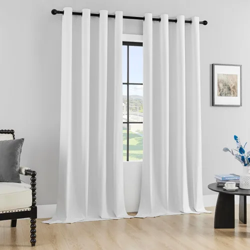 Vista 51 de Joydeco - Juego de 2 paneles de cortinas opacas de 63 pulgadas, 2 cortinas largas con aislamiento térmico burg, cortinas de oscurecimiento