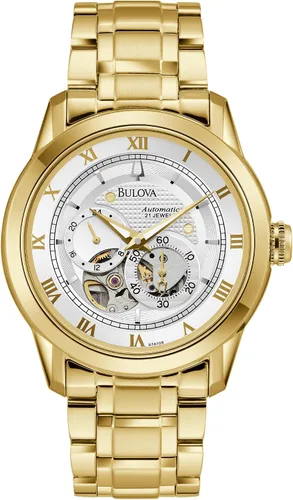 Vista 9 de Bulova Reloj automático clásico para hombre Sutton de 4 manos, subesfera de 24 horas, apertura abierta, auto-reloj, parte trasera de exhibición