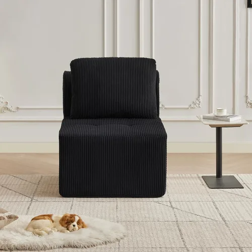 Vista 30 de Sofá modular modular con otomana móvil, sofá de asiento profundo con almohadas, cómodo sofá modular de nube para sala de estar, dormitorio y Blanco