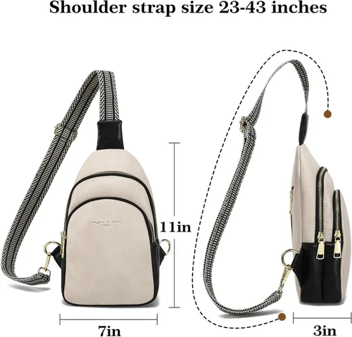Vista 5 de INICAT Bolsos cruzados, riñoneras, monederos, bolsa de pecho para mujer