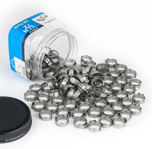 Vista 6 de EFIELD - Paquete de 100 anillos de abrazadera de acero inoxidable de 1/2 pulgada para tubos Pex (CLAMP017)