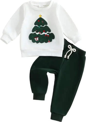 Vista 34 de Conjunto de Navidad para bebé niño con camisa divertida larga y pantalón conjunto de ropa de primera Navidad para niños de 6 a 12, 18, 24 meses 2T