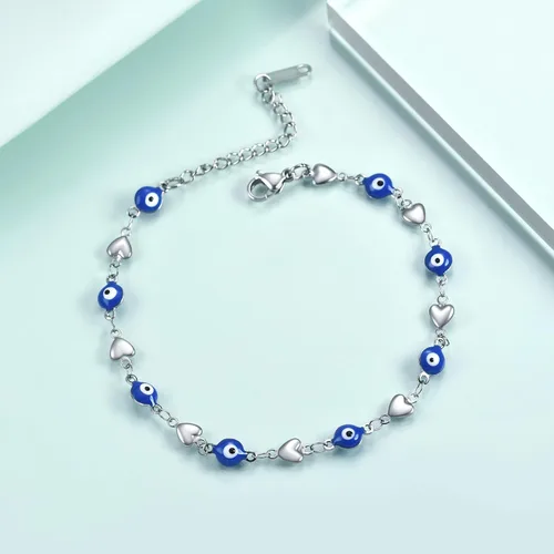 Vista 3 de Rnivida Tobillera chapada en oro para mujer, pulsera de tobillo de acero inoxidable 316L, cadena ajustable