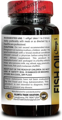 Vista 3 de Wild Alaskan Salmon Oil Omega-3 - Cápsulas de aceite de pescado, refuerzo del sistema inmunológico, vitamina para la piel, suplementos de ácidos