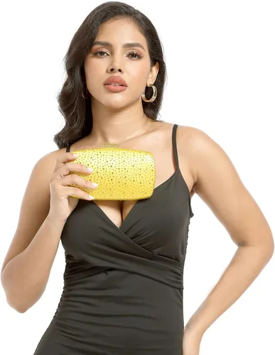 Vista 4 de Boutique De FGG Bolsos de noche para mujer, bolsos de mano de cristal para fiesta de boda, bolsos de diamantes de imitación para novia