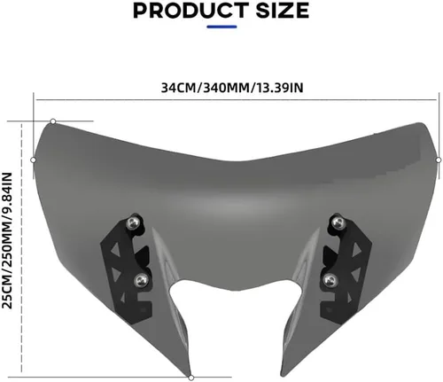 Vista 2 de Parabrisas compatible con deflectores de viento Yamaha MT-09/SP FZ-09 2017-2020 para motocicleta