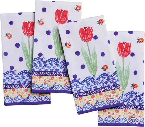 Vista 145 de Maison d' Hermine Juego de 4 servilletas de tela 100% algodón, suaves y duraderas, servilletas cuadradas reutilizables para uso diario, lavables