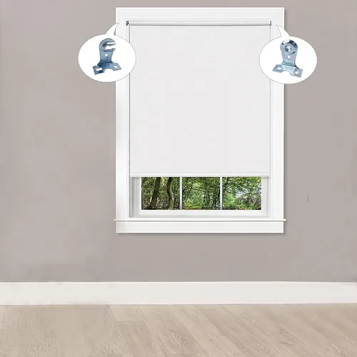 Vista 4 de 2 soportes de metal para ventana con tornillos, soporte resistente para persianas enrollables, zinc