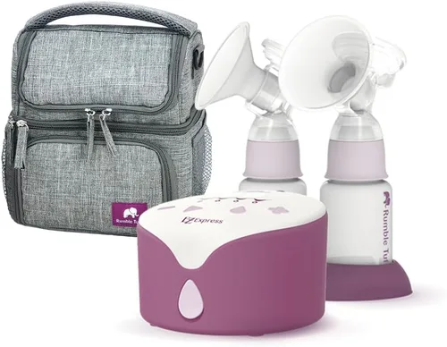 Vista 3 de Rumble Tuff EZ Express - Extractor de leche eléctrico con kits de colección clásica Extractor de leche eléctrico doble con succión ajustable