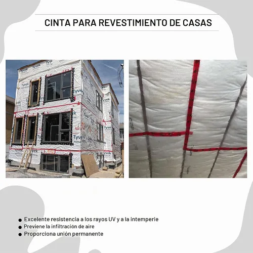 Vista 5 de Tuck Tape Cinta de revestimiento para construcción, cinta de resina epoxi, 6,1 cm x 54,9 m (Rojo)