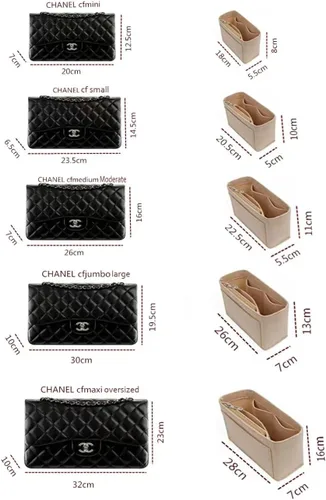 Vista 6 de Lckaey Bolsa Organizador Inserto para Chanel Classic Flap Mini Bag Shaper Monedero Inserto - Bolso Premium Felt Organizer 2009Purple-mini