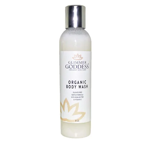 Vista 10 de GLIMMER GODDESS Gel de baño hidratante orgánico, orgánico, vegano, suave para el cabello facial y corporal, con manteca de karité y aceite de coco