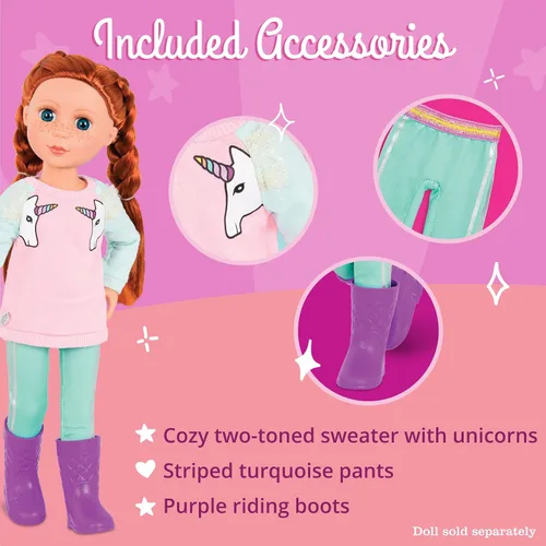 Vista 15 de Glitter Girls Accesorios para muñecas de 14 pulgadas - Juego de mochila y fiesta de pijamas - Tie - Saco de dormir teñido, almohada arcoíris