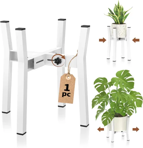 Vista 8 de LASZOLA Soporte de Plantas de Bambú Ajustable para Macetas Individuales Grandes de Interior, Soporte de Helechos de Suelo Resistente que se Ajusta a