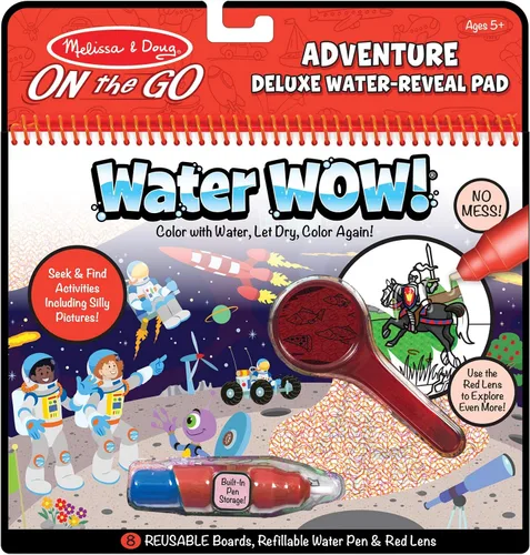 Vista 11 de Melissa & Doug On the Go Water Wow! Almohadilla de actividades reutilizable de lujo para revelar agua – Around Town