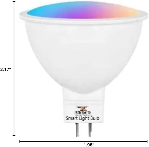 Vista 5 de Ironsmith Lighting Products Luces LED inteligentes con base GU5.3 regulables de 5 W – Alexa y Google Assistant, WiFi, Tuya Control 6500K 400