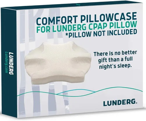 Vista 2 de Lunderg Funda de almohada de repuesto cómoda para nuestra almohada CPAP de espuma viscoelástica, tela cómoda de primera calidad, almohada