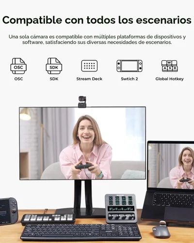 Vista 8 de OBSBOT Cámara web 4K de audio espacial Tiny 3 Lite con IA - Seguimiento