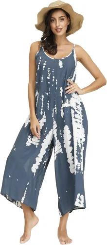Vista 6 de BUENOS NINOS - Vestido largo de estilo bohemio, estampado floral y cuello en V, para mujer, vestido de estilo étnico con tirantes delgados