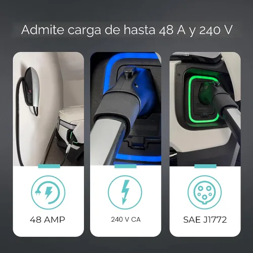 Vista 4 de Lectron Adaptador de carga Tesla a J1772 EV – Convertidor NACS, 48 Amp y 250V, compatible con conectores Tesla de alta potencia, cargadores