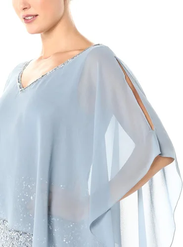 Vista 5 de J Kara Vestido corto de cóctel con cuentas para mujer