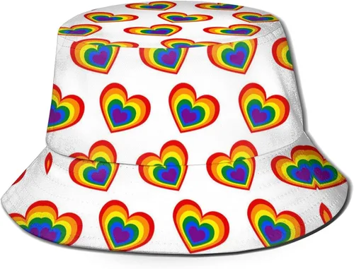 Vista 9 de Sombrero de pescador del orgullo LGBT del arco iris, sombrero de pescador del orgullo gay, sombreros de protección solar UV de la moda