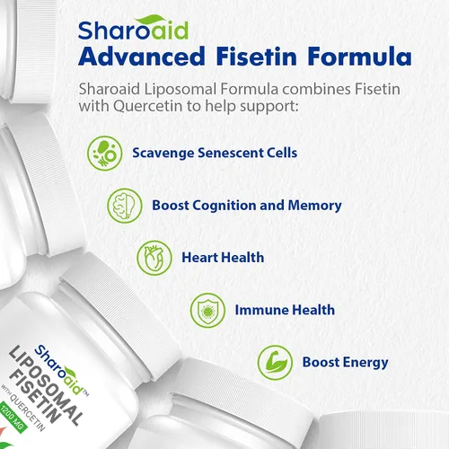 Vista 3 de Fisetina liposomal con quercetina suplementos de 1200 mg por porción, polifenoles de alta absorción antioxidantes para mujeres, hombres, sin OMG