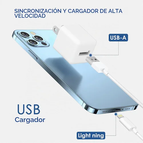 Vista 6 de Cables de carga para iPhone, [certificado MFi], paquete de 3 cables Lightning a USB compatibles con iPhone 11/Pro/X/Xs Max/XR/8 Plus/7 Plus/6/iPad
